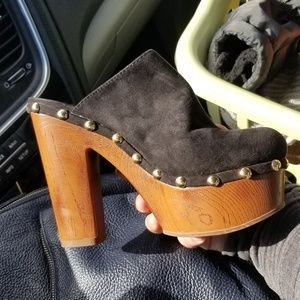 Black clog mules